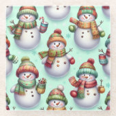 Silly Snowmen ガラスコースター (正面)