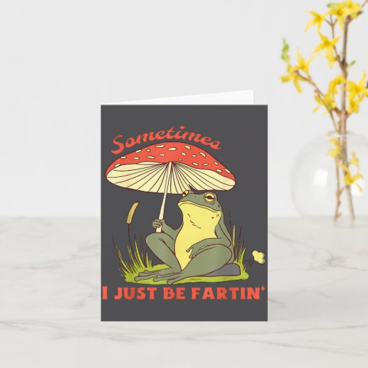 Silly Sometimes I Fartin Frog Just カード (黄色い花)