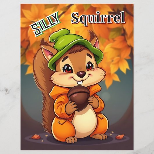 Silly Squirrel  | Cute Cartoon Kid's Nursery Art (正面)