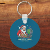 Silly Tech Support Rebooting s Computer Santa Sant キーホルダー (正面)