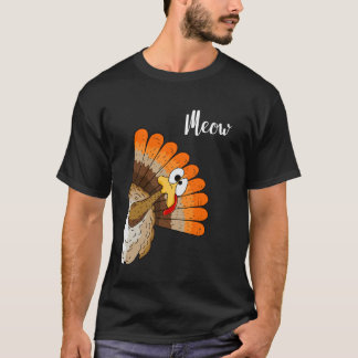 Silly Turkey Meow Thanksgiving Cartoon Humor Graph Tシャツ