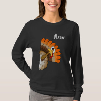 Silly Turkey Meow Thanksgiving Cartoon Humor Graph Tシャツ