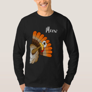 Silly Turkey Meow Thanksgiving Cartoon Humor Graph Tシャツ