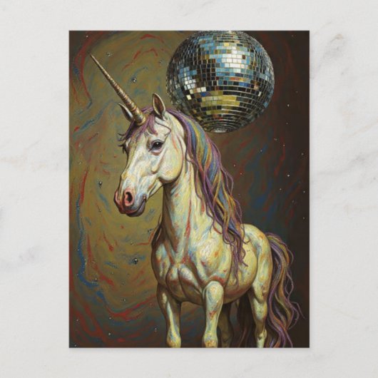 Silly unicorn at the disco ポストカード (正面)