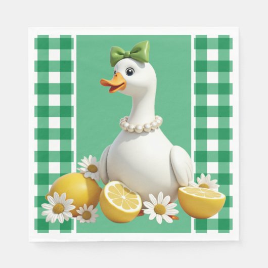 Silly White Goose スタンダードランチョンナプキン (正面)
