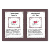 Silubhra銀角状のユニコーンのトレーディングカード テーブルナンバー (裏面)