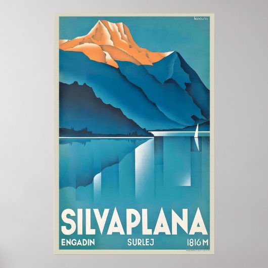 Silvaplana Graubünden Switzerland Vintage Travel ポスター (正面)