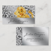 Silveを日焼けさせているジュエリーの名刺のブロンドのヒョウ 名刺 (正面/裏面)