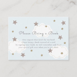 Silve Stars & Clouds Baby Blue本を持ってきてください エンクロージャーカード
