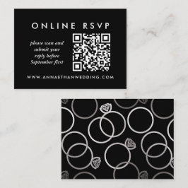 Silverのモダンオ結婚ンラインQRコードRSVP エンクロージャーカード