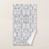 SIlverキラキラ抽象芸術ハーレクイン バスタオルセット (ハンドタオル)