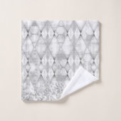 SIlverキラキラ抽象芸術ハーレクイン バスタオルセット (ウォッシュタオル)