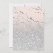 SIlverグリッターエレガント赤面大理石バルミツワー 招待状 (裏面)