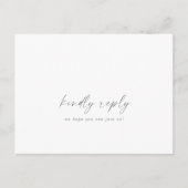 Silverスクリプモダントメニュー選択RSVPポストカード インビテーションポストカード (正面)