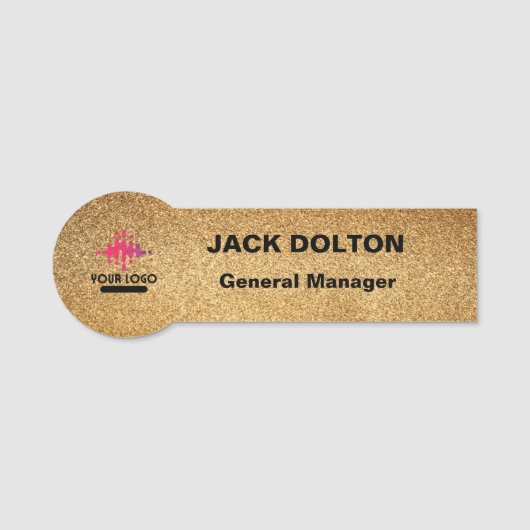 Silverパーソナライズされたの従業員のロゴ名タグ 名札 (正面)