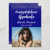 Silver紙吹雪オンネイビー写真グラッド発表 案内状 (正面/裏面)