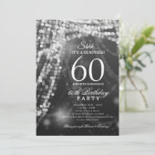 Silver | サプライズ60歳の誕生日パーティー 招待状 (スタンド正面)