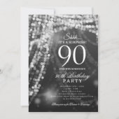 Silver | サプライズ90歳の誕生日パーティー 招待状 (正面)
