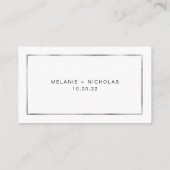 Silver フェイク Foil Frameの結婚ウェブサイト、情報カード エンクロージャーカード (裏面)