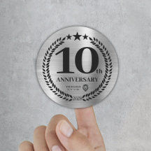 Silver 10th Anniversary Businessロゴシール
