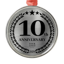 Silver 10th Anniversary Business Logoクリスマス