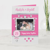 Silver 25th anniversary写真の名前をピンクに追加 カード (正面)