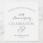 Silver 25th Anniversary ワインラベル (シングルラベル)