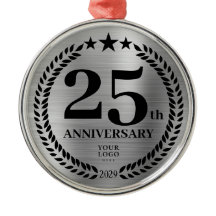Silver 25th Anniversary Business Logoクリスマス