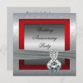 Silver 25th Anniversary Party Invitation 招待状 (正面/裏面)