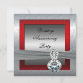 Silver 25th Anniversary Party Invitation 招待状 (正面)