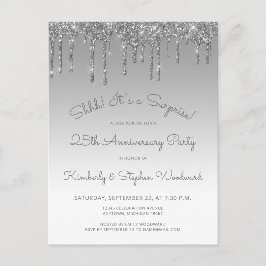 Silver 25th Anniversary Surprise Party ポストカード (正面)