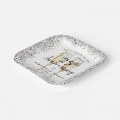 Silver 25th Wedding Anniversary ペーパープレート (傾斜あり)