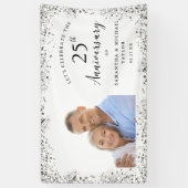 Silver 25th Wedding Anniversary Banner 横断幕 (縦)