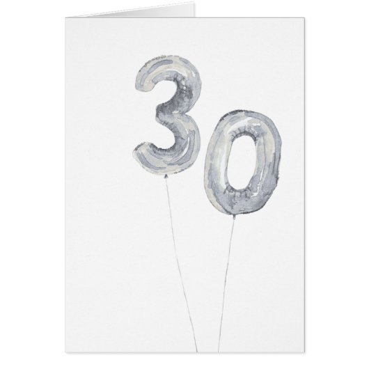 silver 30th birthday balloons (正面)