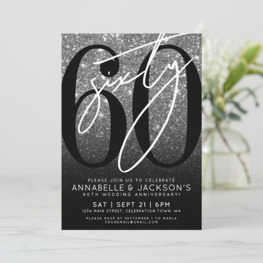 Silver 60th Wedding Anniversary Party 招待状 (スタンド正面)