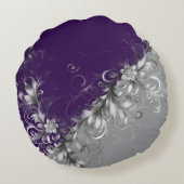 Silver Accents and Elegant Purple ラウンドクッション (裏面)
