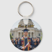 Silver Aluminum Photo Graduation Keychain キーホルダー (正面)