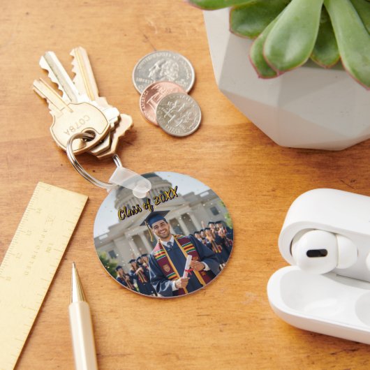 Silver Aluminum Photo Graduation Keychain キーホルダー (デスク)
