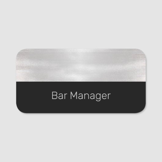 Silver and Black 4 Business Employee Nameタグ 名札 (正面)