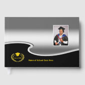 Silver and Black design Photo Gold Text ゲストブック (正面)