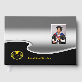 Silver and Black design Photo Gold Text ゲストブック