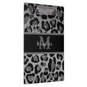 silver and black glittery monogramed personalized クリップボード (右)
