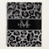 silver and black glittery monogramed personalized プランナー手帳 (正面)