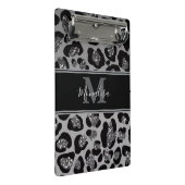 silver and black glittery monogramed personalized ミニクリップボード (アングル)