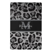 silver and black glittery monogramed personalized ミニクリップボード (裏面)