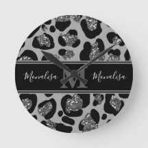 silver and black glittery monogramed personalized