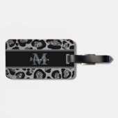silver and black glittery monogramed personalized ラゲッジタグ (裏面横)