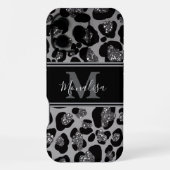 silver and black glittery monogramed personalized iPhoneケース (裏面)
