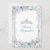 Silver and Blue Christmas Sweet Sixteen Birthday 招待状 (裏面)