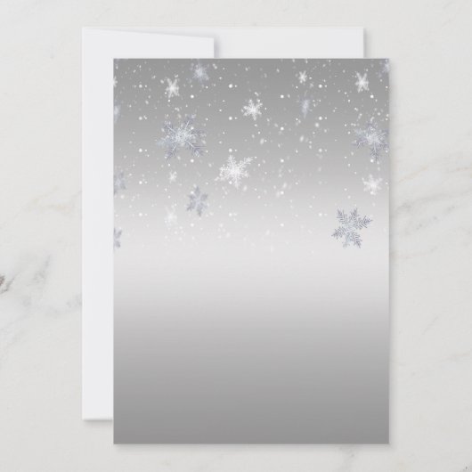 Silver and Blue Snowflakes Christmas Party | 招待状 (裏面)